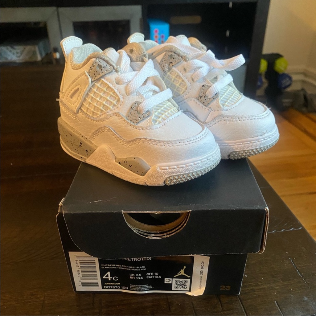 Infant Jordan 4 White Oreo